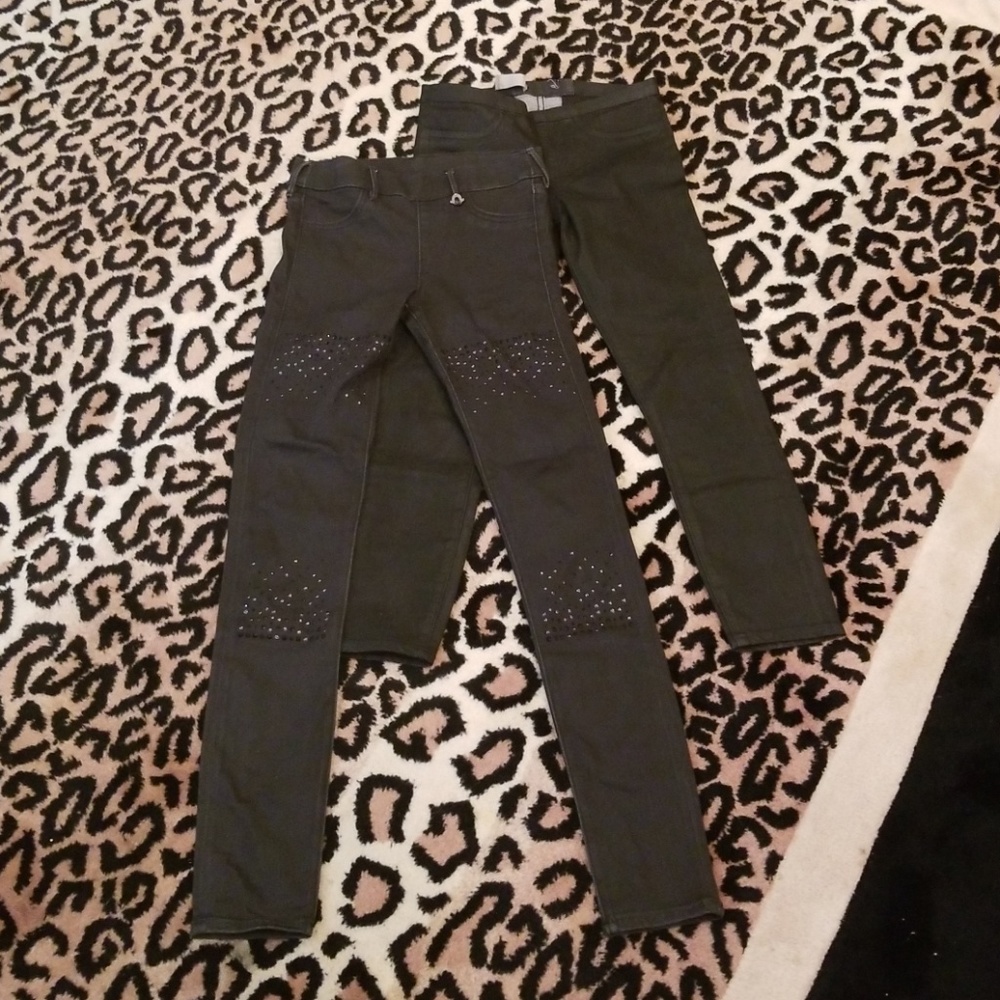 2 pairs of black  stretch jeans